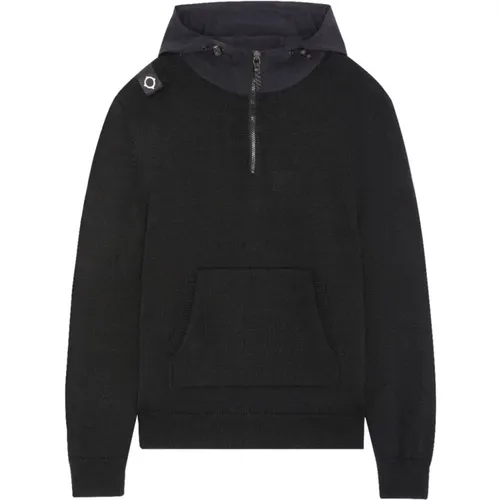 Quarter Zip Hooded Knit for Autumn/Winter , male, Sizes: L, M, S - Ma.strum - Modalova