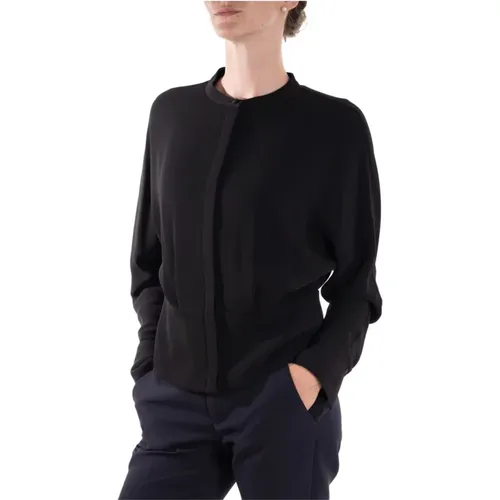 Taillierte Knopfleiste Bluse , Damen, Größe: L - Emporio Armani - Modalova