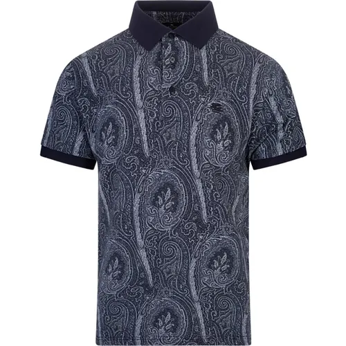 Blau Paisley Print Polo Shirt , Herren, Größe: M - ETRO - Modalova