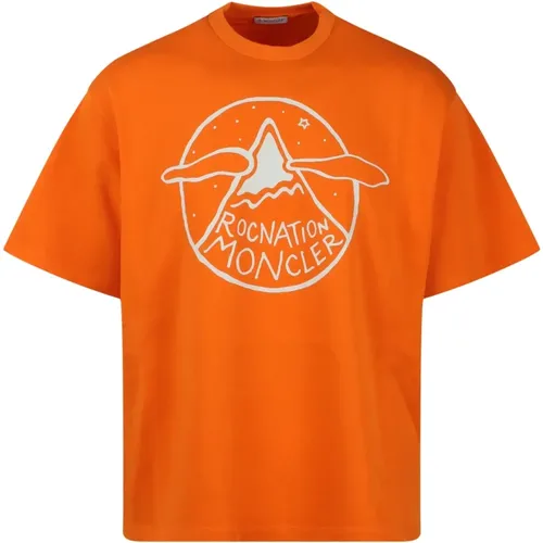 Contrasting Logo Print T-Shirt , male, Sizes: M - Moncler - Modalova