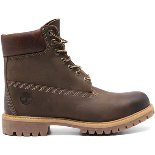 Braune wasserdichte Lederstiefel , Herren, Größe: 44 EU - Timberland - Modalova