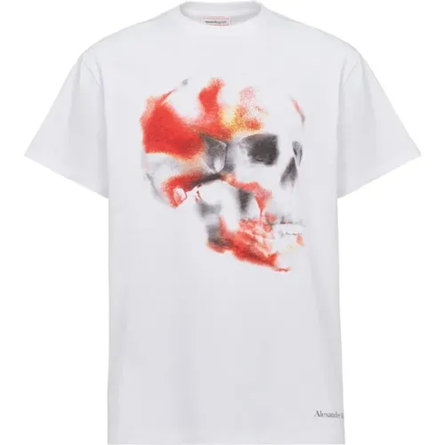 Punk Skull Grafik T-Shirt , Herren, Größe: S - alexander mcqueen - Modalova