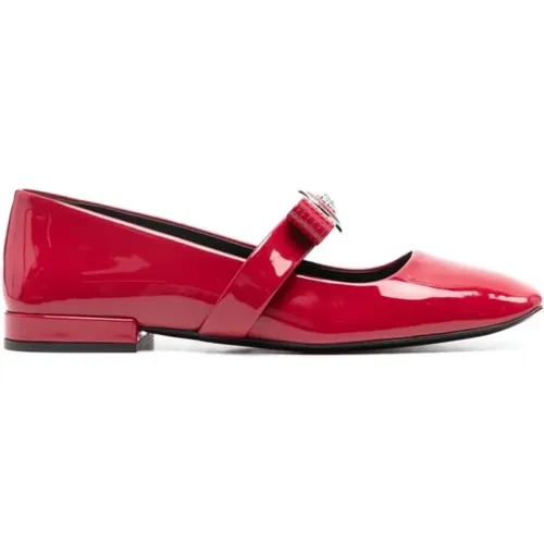 Patent Leather Slip-On Shoes , female, Sizes: 8 UK, 5 UK, 6 UK, 4 UK, 7 UK, 3 UK - Versace - Modalova