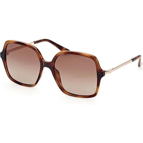 Polarized Havana Sunglasses , female, Sizes: 57 MM - Guess - Modalova