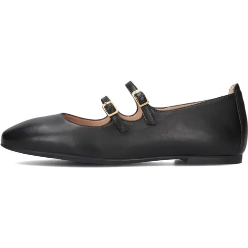 Schwarze Leder Ballerina Flats - Unisa - Modalova