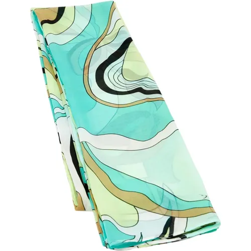 Colorful Fantasy Print Silky Scarf , female, Sizes: ONE SIZE - pinko - Modalova