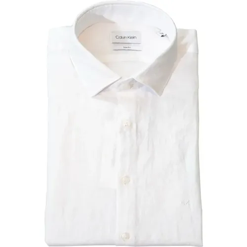Italian Collar Shirt , male, Sizes: 5XL, S - Calvin Klein - Modalova
