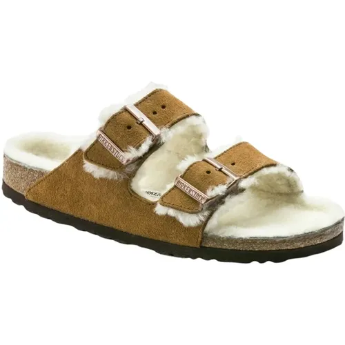 Arizona Shearling Sandalen , Damen, Größe: 38 EU - Birkenstock - Modalova