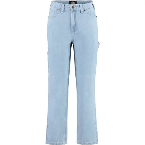 Straight Leg Jeans mit Kontrastnähten , Damen, Größe: W24 - Dickies - Modalova