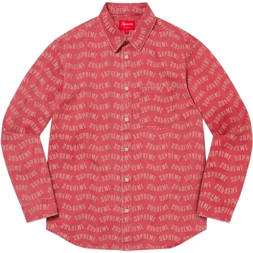 Jacquard Denim Shirt Limited Edition , male, Sizes: L - Supreme - Modalova