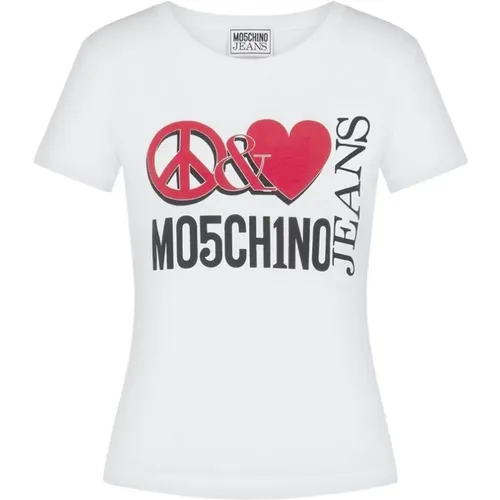 Lässiges Baumwoll-T-Shirt , Damen, Größe: S - Moschino - Modalova
