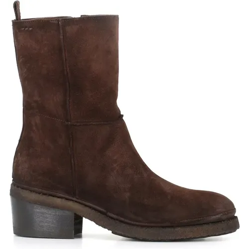 Dark Suede High Boots , female, Sizes: 6 UK, 5 1/2 UK, 5 UK, 4 UK, 7 UK - Alexander Hotto - Modalova