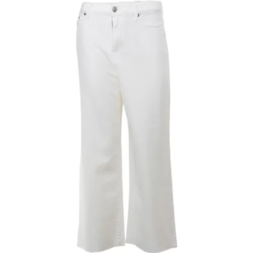 Weiße Wide Leg Cropped Jeans , Damen, Größe: W26 - Roy Roger's - Modalova