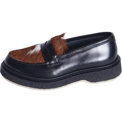 Braune Mokassin Schuhe mit Pelz , Damen, Größe: 40 1/2 EU - Adieu Paris - Modalova