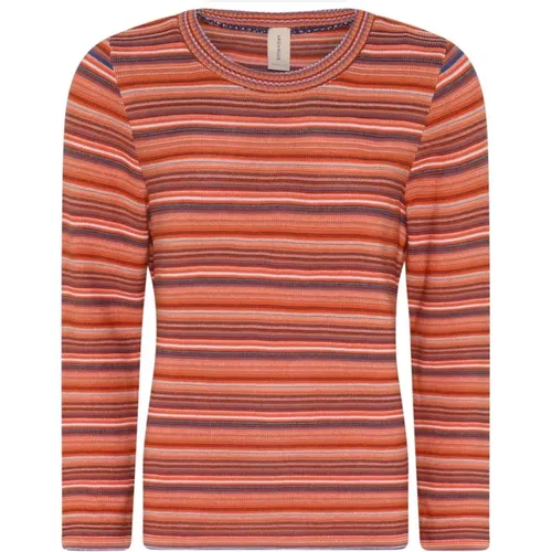 Multi Mix Striped Pullover Blouse Blue/Orange , female, Sizes: XL, M - Skovhuus - Modalova