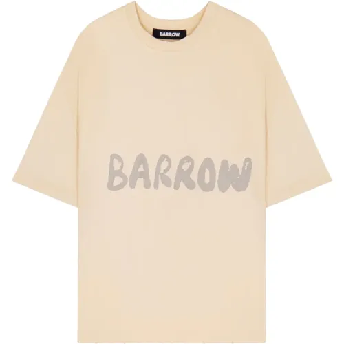 Unisex Crew Neck Logo T-shirt , Herren, Größe: L - BARROW - Modalova