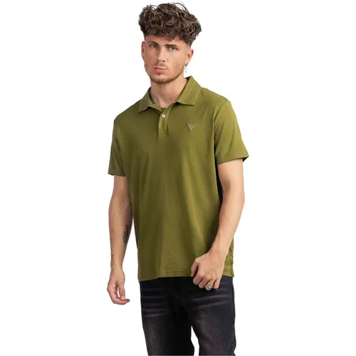 Grünes Polo Shirt Klassischer Stil , Herren, Größe: L - Guess - Modalova