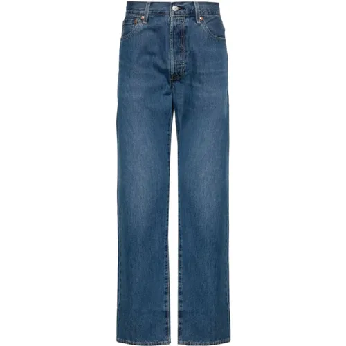 Levi's, Blaue Denim Weite Jeans mit Whiskering , Herren, Größe: W30 - Levis - Modalova