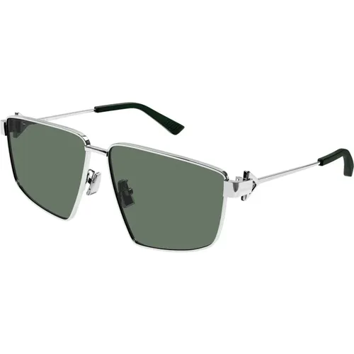 Silver/Grey Green Sunglasses,Sunglasses Bv1223S - Bottega Veneta - Modalova
