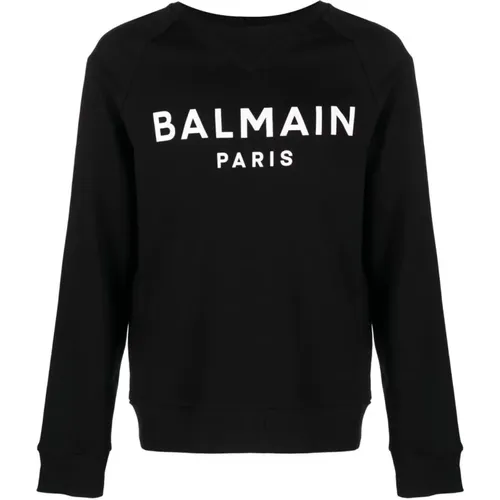 Sweater with Paris Logo , male, Sizes: XL, M, L - Balmain - Modalova