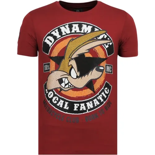 Dynamite Coyote Rhinestones - Bedrucktes T-Shirt Herren - 6320B - Local Fanatic - Modalova