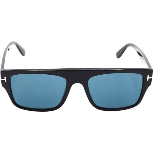 Rechteckige Sonnenbrille mit blauen Gläsern - Tom Ford - Modalova
