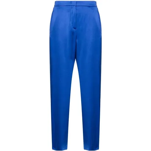 Royal Silk Slim-fit Trousers , female, Sizes: M, XS - Giorgio Armani - Modalova