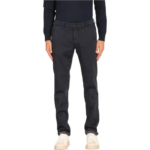 Schmale Passform Navy Chino Hose , Herren, Größe: XL - Mason's - Modalova