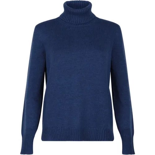 Navy Turtleneck Sweater , female, Sizes: M, XS - Gran Sasso - Modalova