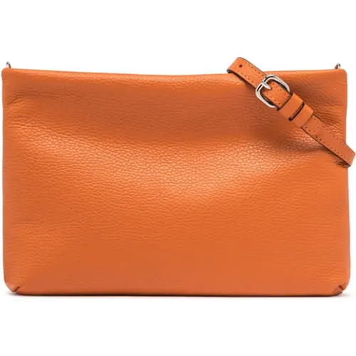Hammered leather clutch bag with chain , female, Sizes: ONE SIZE - Gianni Chiarini - Modalova