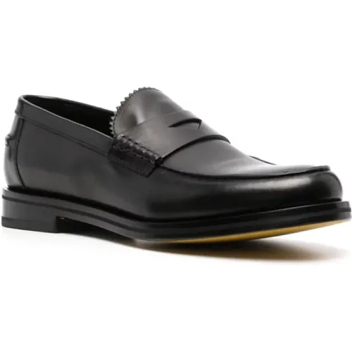 Schwarze flache Schuhe - Penny , Herren, Größe: 43 1/2 EU - Doucal's - Modalova