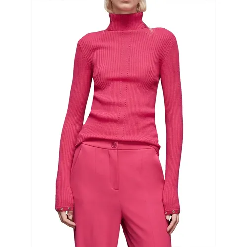 Fuchsia Woll Rollkragenpullover , Damen, Größe: S - PATRIZIA PEPE - Modalova