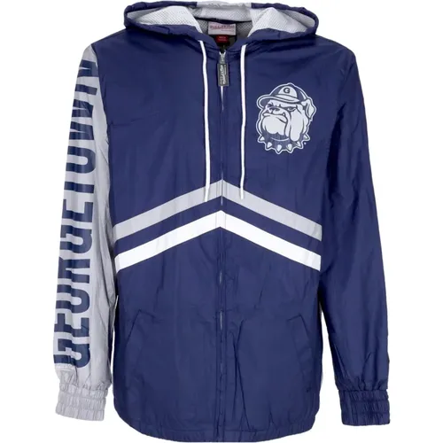 Georgetown Hoyas Windbreaker Jacke , Herren, Größe: L - Mitchell & Ness - Modalova