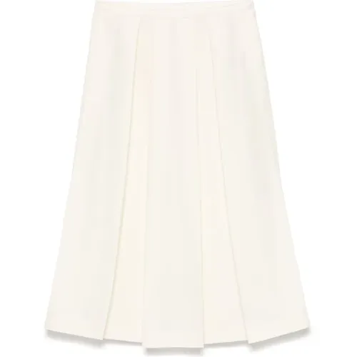 Midi Wool Silk Ivory Skirt , female, Sizes: S, M, XS - TotêMe - Modalova