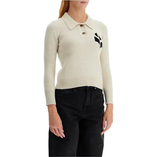 Polo-Pullover aus Baumwolle und Wolle mit gesticktem Logo , Damen, Größe: S - Isabel Marant Étoile - Modalova