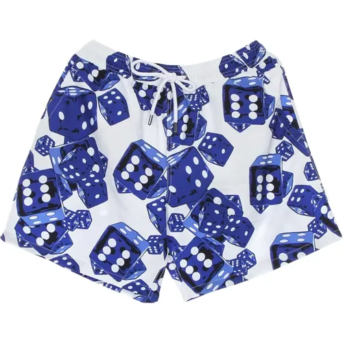 Blue/White Swim Trunks All Over Print , male, Sizes: L, XL - Propaganda - Modalova