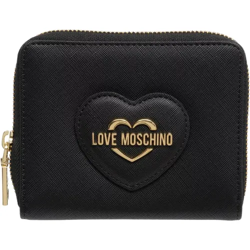 Zip Wallet with Logo and Card Slots , female, Sizes: ONE SIZE - Love Moschino - Modalova