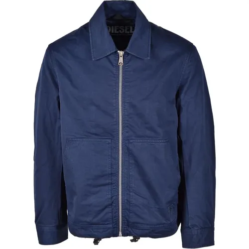 Stilvolle Baumwoll Herren Blaue Jacke , Herren, Größe: M - Diesel - Modalova