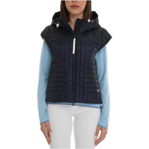 Quilted Hooded Vest with Zipper Pockets , female, Sizes: S, L, XS - Woolrich - Modalova