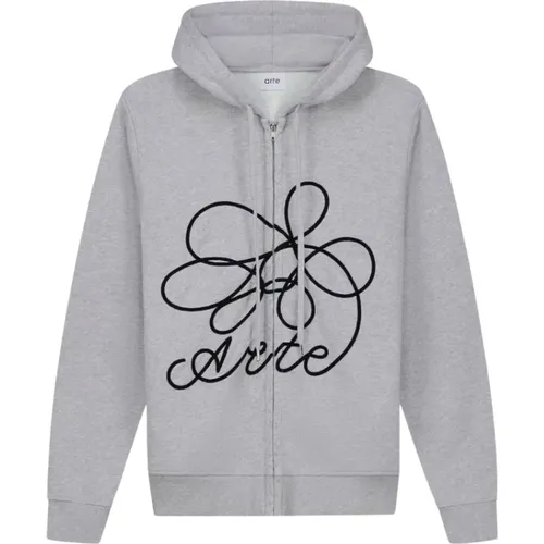 Flower Logo Zip Hoodie , male, Sizes: L - Arte Antwerp - Modalova