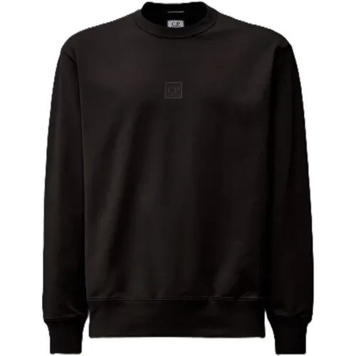 Schwarzer Metropolis Logo Rundhalsausschnitt Pullover , Herren, Größe: 2XL - C.P. Company - Modalova