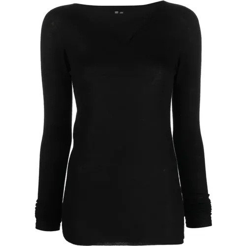 Schwarzer Column Strickpullover Casual Stil , Damen, Größe: XS - Rick Owens - Modalova