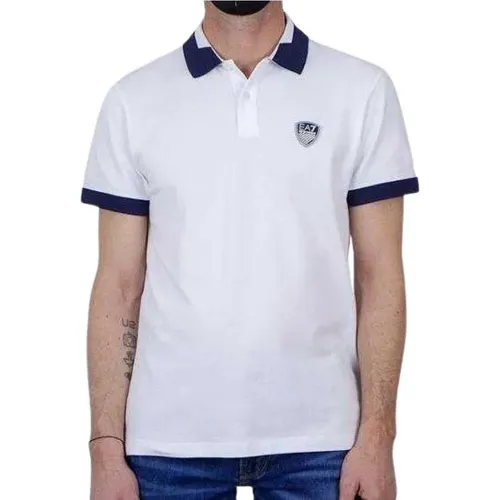 Weißes EA7 Polo Shirt , Herren, Größe: S - Emporio Armani - Modalova