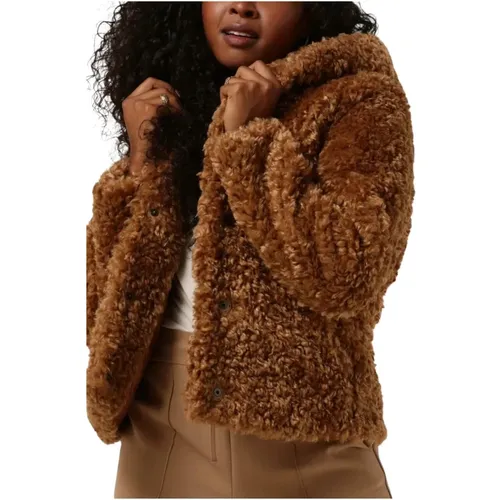 Faux Fur Shearling Jacken Kamel , Damen, Größe: XL - Giacomo - Modalova