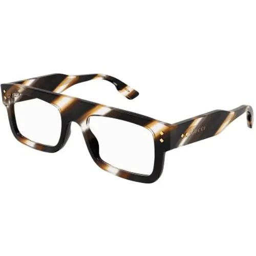 Gg1085O Havana Transparent Glasses , unisex, Sizes: 52 MM - Gucci - Modalova