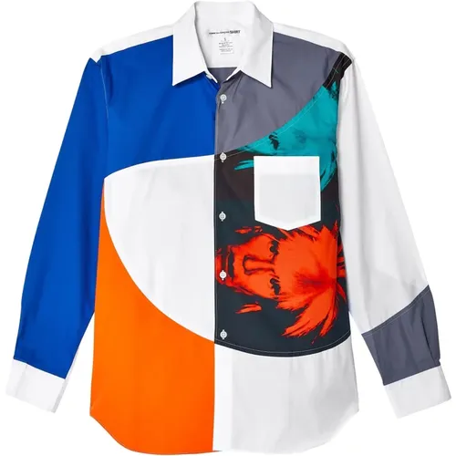 Color Block Cotton Shirt , male, Sizes: L - Comme des Garçons - Modalova