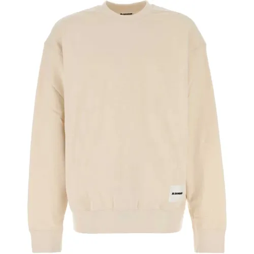 Cremefarbenes Baumwoll-Sweatshirt - Jil Sander - Modalova