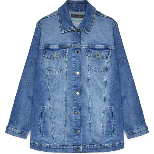 Oversized Denim Jacke , Damen, Größe: 4XL - Fiorella Rubino - Modalova