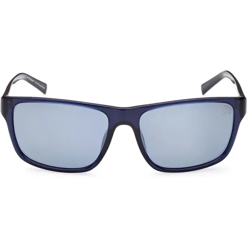 Rechteckige polarisierte Sonnenbrille Blau Grau - Timberland - Modalova