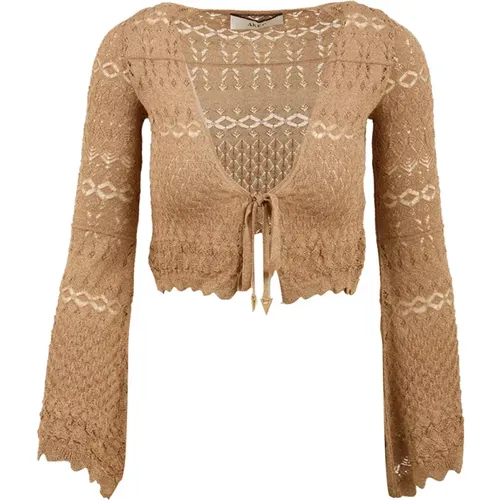 Beige Lace Cardigan Sweater Akep - Akep - Modalova